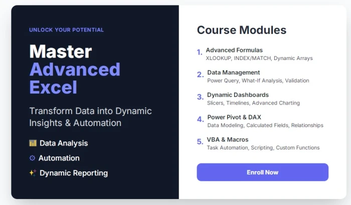 Course - Advance Microsoft Excel